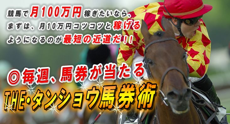 競馬で儲けたい 競馬初心者の為の The タンショウ馬券術